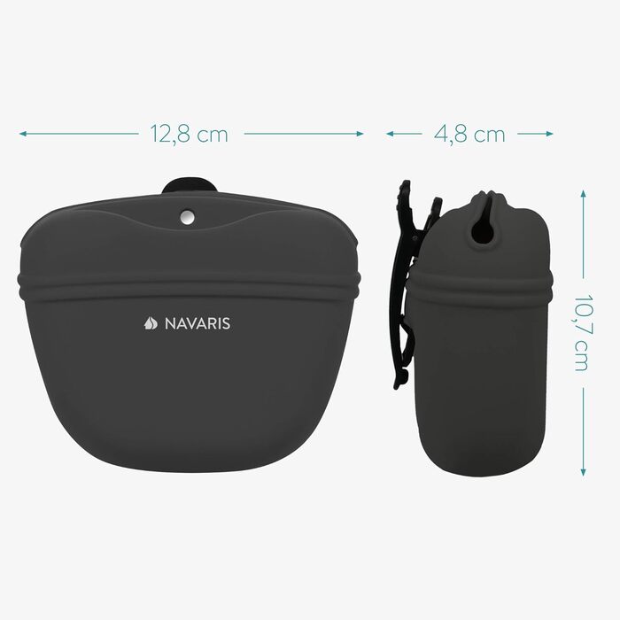 Набір з 2 Silikon Futterbeutel Navaris для собак - 2шт. Сумки для ласощів, корму, води (сірий & червоний)