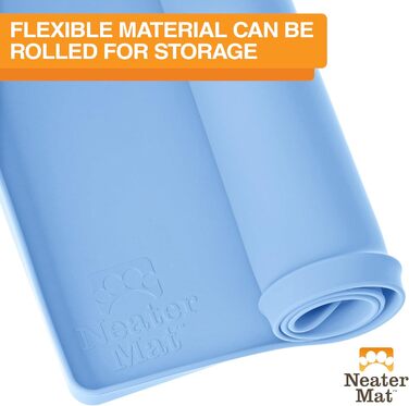 Підкладка під миску для собак та котів Neater Pet Brands, силіконова, водонепроникна, 48,3 x 30,5 см, світло-блакитна