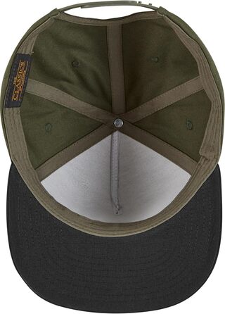 Кепка Flexfit Unisex Classic 5 Panel Snapback, універсальний розмір, оливковий/чорний