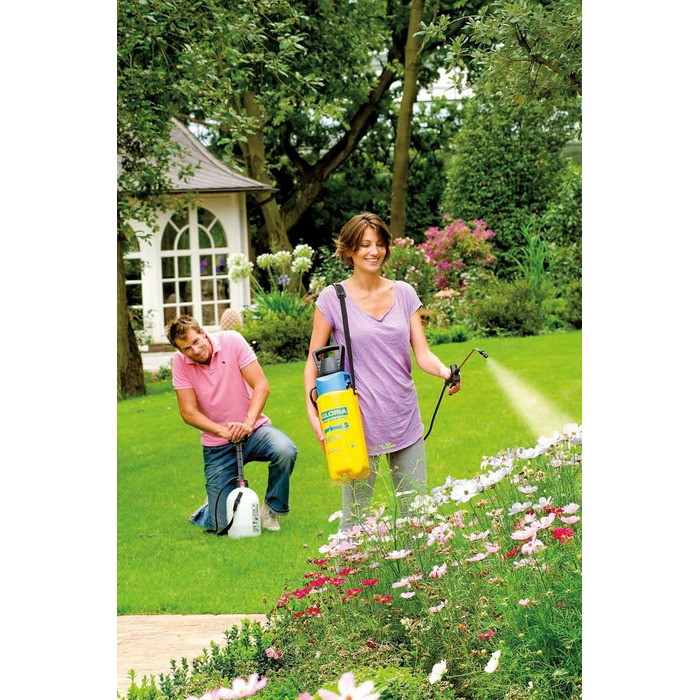GLORIA Pressure Sprayer AutoPump Set | Garden Sprayer | 5 L Capacity | Sprayer with Battery/Rechargeable Battery Operation | No Tiring Pumping | Automatic Pressure Build-up | Consistent Spray Pattern