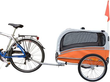 Причеп для собак Papilioshop Argo - велосипедний причеп для собак S-M-L, великий (Оранжевий)