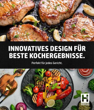 Сковорода HENSSELERS® 28 см - універсальна для всіх типів плит, антипригарне покриття, індукція, стійка до порізів та подряпин