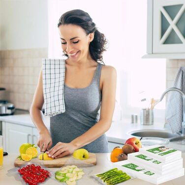 Omtofo 170-Piece Vacuum Bags 15x25cm + 20x30cm + 28x40cm Embossed, BPA-Free, Tear-Resistant, Vacuum Sealer Bags for All Home Vacuum Sealers, Professional Vacuum Bags Food Sous Vide Freezer Bags