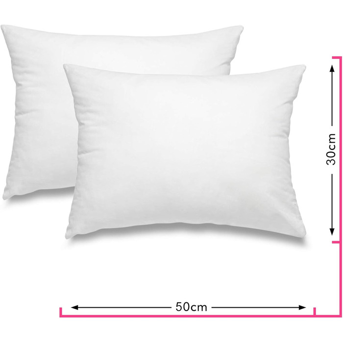 wometo 2er Set Feather Pillow 100% Feathers 30x50-330g oekoTex Pillow Inlay Cotton White/Inner Pillow/Pillow Filling/Small Head Pillows (2 pieces) 30 x 50 cm