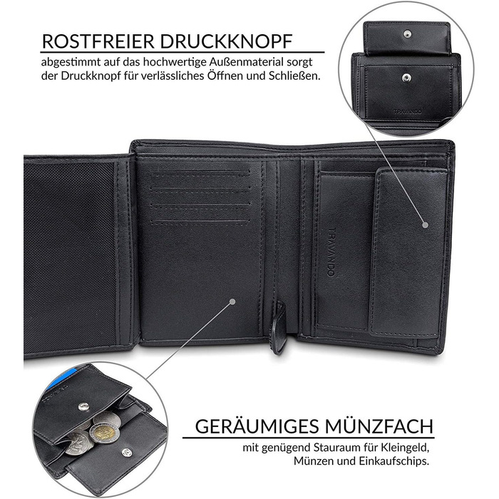 TRAVANDO Wallet for Men Chicago RFID Wallet, Men's Wallet, Portemonnaie, Portmonaise, Wallet, Large, Vertical Briefcase Wallet, Men's Wallet, Men's Wallet, Portmonee, Gift, Wallet
