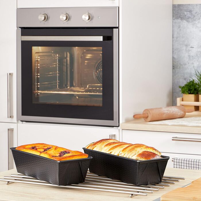 Форма для випічки хліба Grizzly Brotbackform, 35x15 см, антипригарна, для кексів та хліба на заквасці, чорна (2 шт. 30x11.5x8 см)