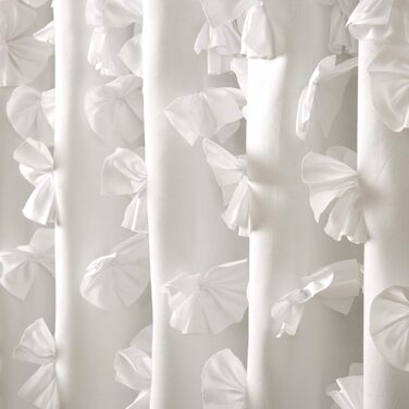 Шторка для душу Lush Decor Riley, 183x183 см, білий/квітковий, з бантиками, романтичний дизайн