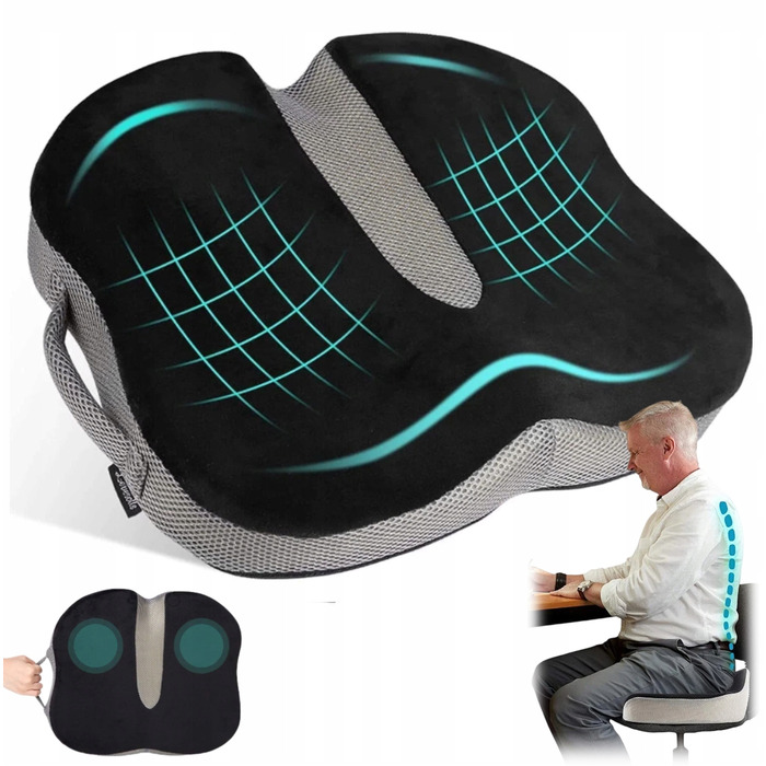 Ортопедична подушка для сидіння з ефектом пам'яті (Memory Foam) для розвантаження куприча