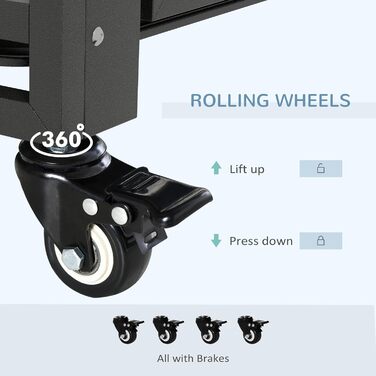 Клітка для собак PawHut з замком, подушкою та столиком, 80 x 56 x 63 см (чорний)