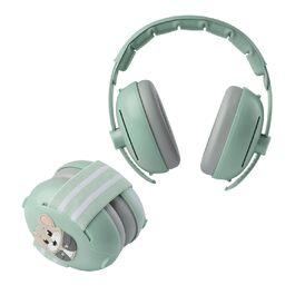 Навушники шумоізоляційні дитячі 3-48 місяців - захист слуху для малюків 25dB, шумопоглинання - м'які дитячі навушники з еластичним регульованим обручем (зелені)