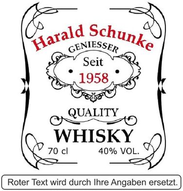 Personalized Noble Whisky Bottle with Engraving - 700 ml Decanter with Glass Stopper - Whisky Carafe Gift for Birthday - Quality Whisky Design