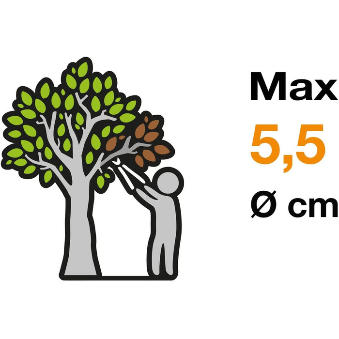Секатор Fiskars PowerGearX LX99-L для сухої та твердої деревини, 80 см, антипригарне покриття, загартована сталь, чорний/помаранчевий