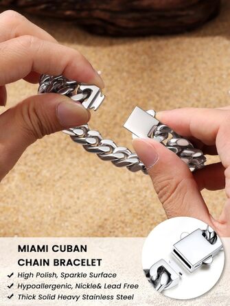 Чоловіча ланцюжок-панцир Miami Bestyle з подарунковою коробкою, 5/7/9/12.5 мм, 19/21/23 см, золото/чорний