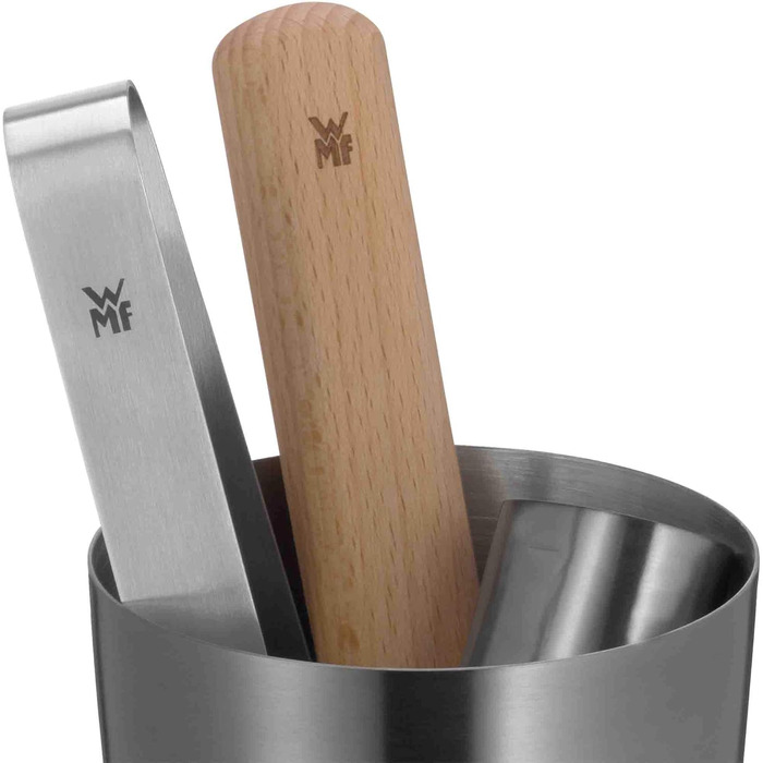 Набір бармена WMF Baric Cocktail Set 4-piece: шейкер, мірний стакан, щипці для льоду, мадлер, дерев'яний, у подарунковій коробці