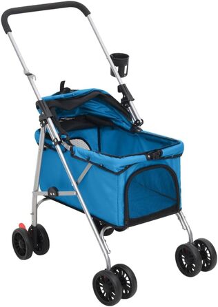 ВідаXL Переноска для собак, візок для собак, складаний, 76x50x100 см, Оксфорд, блакитний