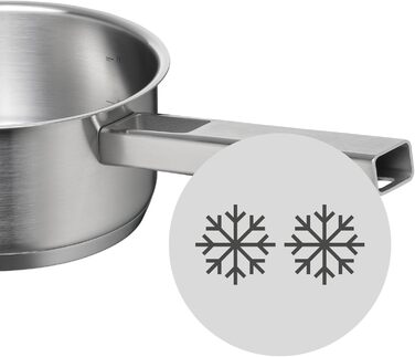 Каструля WMF Ultimate Cool 16 см без кришки, 1,4 л, Cromargan® нержавіюча сталь, без покриття, для індукційних плит, з внутрішньою міткою об'єму, придатна для миття в посудомийній машині