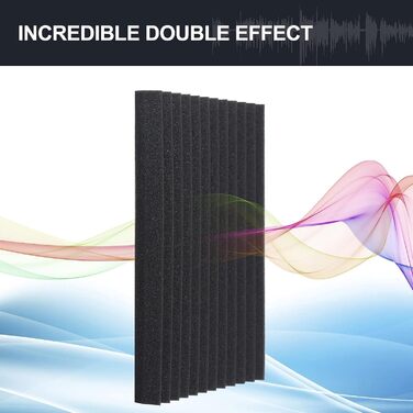 Акустичний поролон для звукоізоляції стін, набір 60 шт. панелей 30x30x2,5 см для студії, подкастів, офісу та запису звуку