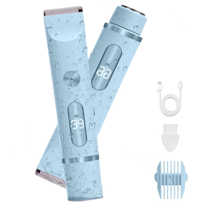 Електричний триммер для жінок, Bikini-trimmer, водонепроникний, для догляду за тілом (Blue)