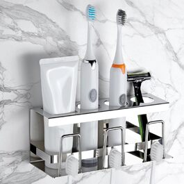 JiGiU Stainless Steel Electric Toothbrush Holder, Wall Mount, Toothbrush Holder, Shower Toothbrush and Toothpaste Holder