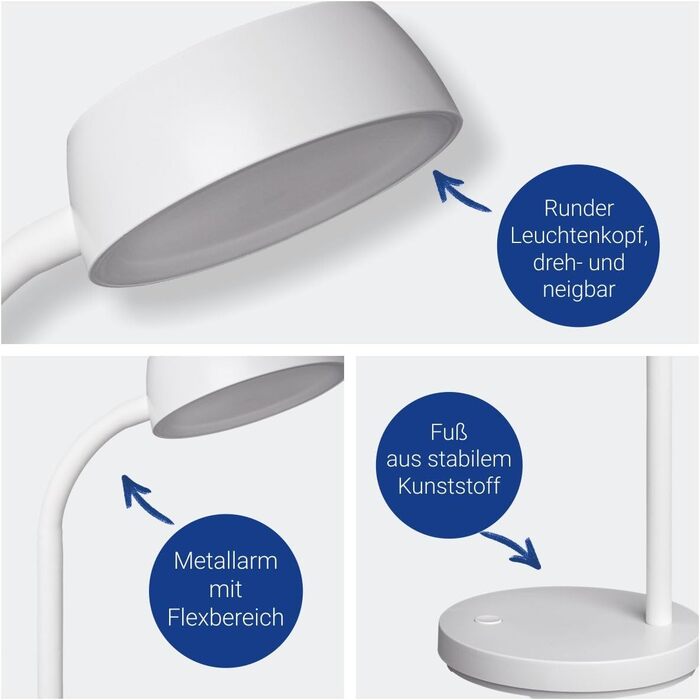 Світлодіодна лампа для столу MAULjoy | Лампа для офісу та дому | Регульована LED лампа з теплим білим світлом 3000K | Висота 33.5 см | Сучасний дизайн