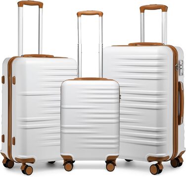 Чемодан British Traveller з ABS+PC корпусом: міцний та стильний, 54 x 36.5 x 21.5 см, білий