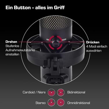DOCKIN® MP2000: USB мікрофон-конденсатор для ПК, геймінгу, подкастів та стрімінгу - професійний мікрофон з підставкою для запису звуку з чудовою якістю звуку (130dB)