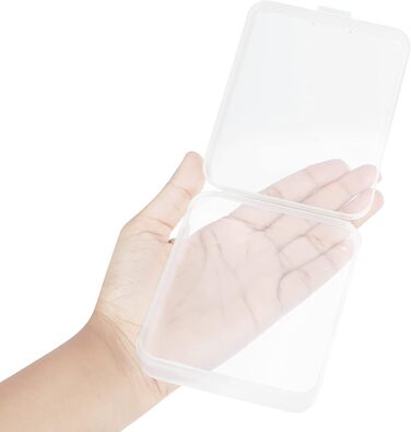 BELLE VOUS 24-Piece Set Small Storage Boxes Plastic Transparent Hinged Lid - 11.5 x 9.2 x 2.8 cm - Plastic Boxes for Small Beads, Pills, Jewelry, Screws, Sorting Box, Craft Supplies