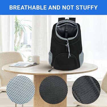 Рюкзак для тварин 3-7 кг - регульований, дихаючий, з передньою кишенею для собак та котів - дизайн 