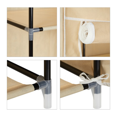 Large Fabric Storage Closet with Hanging Rod