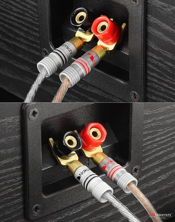 Позолочені бананові роз'єми Nakamichi 24K для акустичних кабелів 12-18 AWG, 4 мм для підсилювачів, Hi-Fi ресиверів та домашніх кінотеатрів, 4 шт (2 пари)