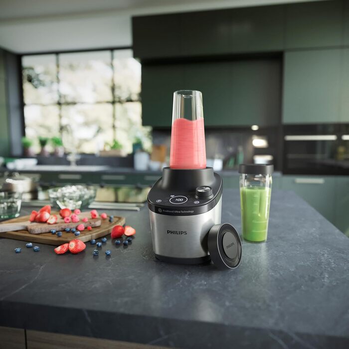 Philips Blender 7000 Series - 1500 Watt, 2 Liter, ProBlend Ultra Technology, Quick Select Programs, HomeID Recipes, Quick Clean Function, 2 Tritan Cups (HR3760/10)