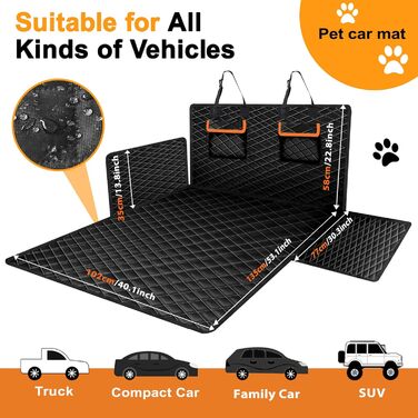 Захист для багажника автомобіля для собак з боковими та захистом краю - універсальний килимок для багажника, водовідштовхувальний та стійкий до подряпин. Підходить для SUV, Van та Kombi