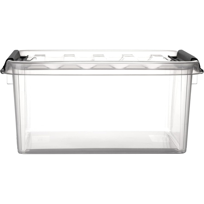 10x Storage Box Stackable Box Smart Store Classic 15 Transparent with Lid & Click Closure