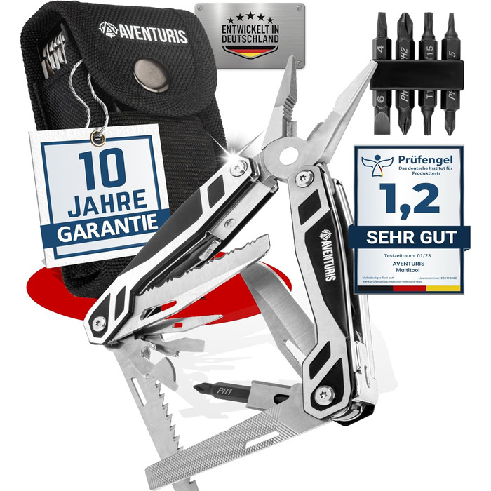 Мультитул Aventus® T12 Basic Standard: 21 функція, сталь, мультиінструмент для чоловіків