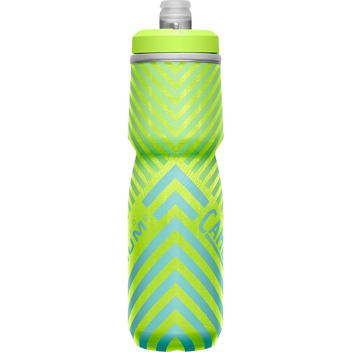 Спортивна пляшка для води CAMELBAK Podium Chill 710 мл, ізоляційна, для бігу, велоспорту та туризму, смугаста лайм/синя
