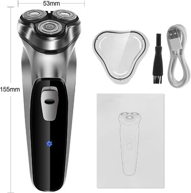 Електричний гоління для чоловіків NWOUIIAY з прецизійним тримером та 3D-ротаційним голівкою. Сухий електричний гоління з LED-індикатором та 90 хвилин автономної роботи