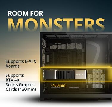 Корпус для ПК Geometric Future M5 Vent Mesh, Mid Tower, E-ATX/ATX, Чорний/Жовтий, Mesh Front Panel, Підтримка 420/360 радіатора