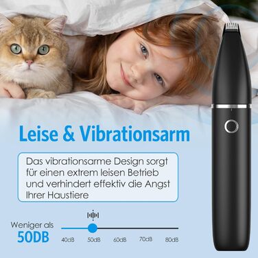 Набір для стрижки собак та котів 2-в-1 Brifit, триммер для лап, тиха, водонепроникна IPX7, професійна стрижка тіла, лап, очей, вух, обличчя, білий (чорний)