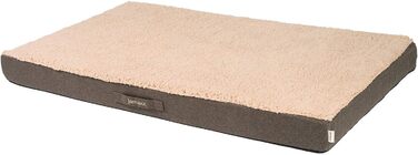 JAMAXX Orthopedic Dog Mattress - Joint-Friendly Memory Foam Visco - Washable - Removable Lambskin Cover / Water-Repellent Oxford Fabric - Robust and Cozy Dog Bed PDB1012, 90x65 (M), (L 120 x W 73 x H 30 cm, dark beige)