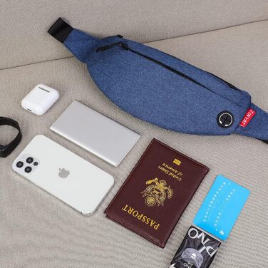 Поясна сумка TYNAT для туризму та спорту (сіра, блакитна), T201