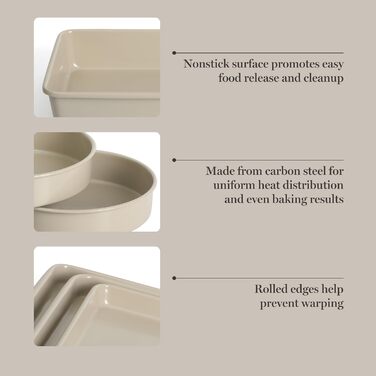 Набір форм для випічки Martha Stewart Gallen, 10 шт., кераміка, антипригарне покриття, без PFA, кольору льону