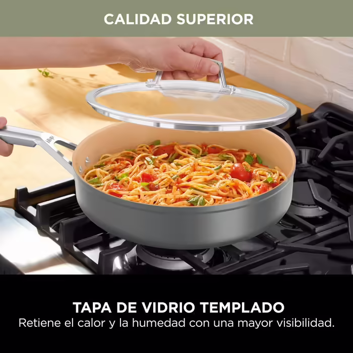 Ninja Extended Life 28cm Ceramic Frying Pan, Non-Stick Coating (No PFAs, PFOA, Lead or Cadmium), Induction Compatible, Stainless Steel Handle, Oven Safe Up to 285°C, CW90028EUUKDB