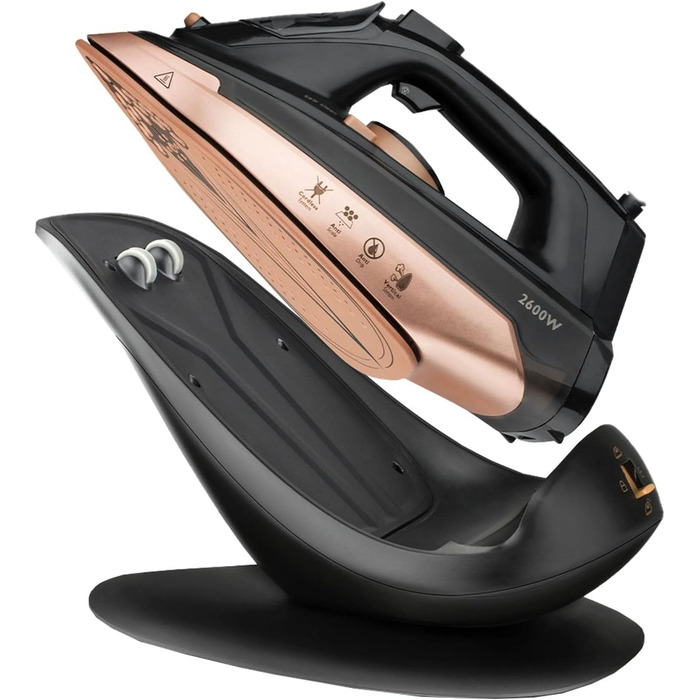 Iron, 2600 W Steam Iron, Ceramic Soleplate, Self-Cleaning & Spray Water Function, Anti-Calc, Drip Stop, Vertical Steam, Steam Iron (Black)