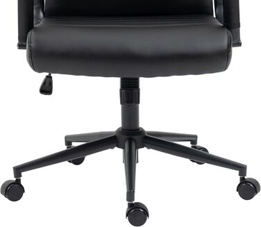 Офісний стілець Kolumbus з штучної шкіри, регульована висота, чорний колір