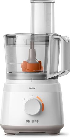 Philips HR7310/00 Kitchen Machine Daily Collection (700 W, 16 Functions, 2L Capacity, 2-in-1 Slicing Disc) white 700 Watt, 16 Functions