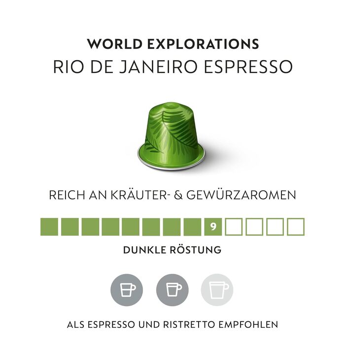 Кава Nespresso Original Paris | Арабіка та Робуста, середнього обсмаження | Ідеально для еспресо | 100 капсул (Ріо-де-Жанейро)