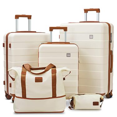 Набір валіз Imiomo 5шт з жорстким корпусом, 4 колеса та TSA-замок (білий)