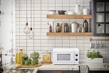 Мікрохвильова піч SHARP R200BKW Solo, 20 л, 800 Вт, 5 режимів, таймер, функція розморожування за вагою, енергозберігаючий режим, скляний піднос 25,5 см