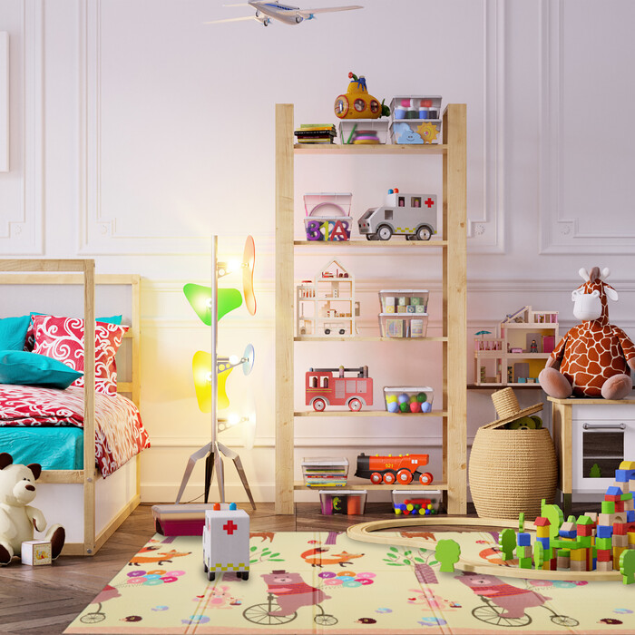 Relaxdays Play Mat - Street and Animal Motif, Foldable