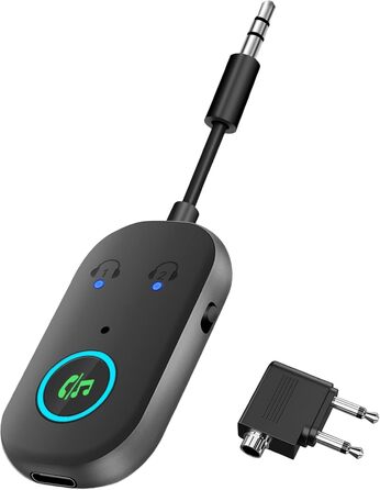 Bluetooth передавач/приймач 2-в-1: адаптер Bluetooth 5.3 з аудіороз'ємом 3.5 мм для навушників, авто, ТВ та аудіосистем